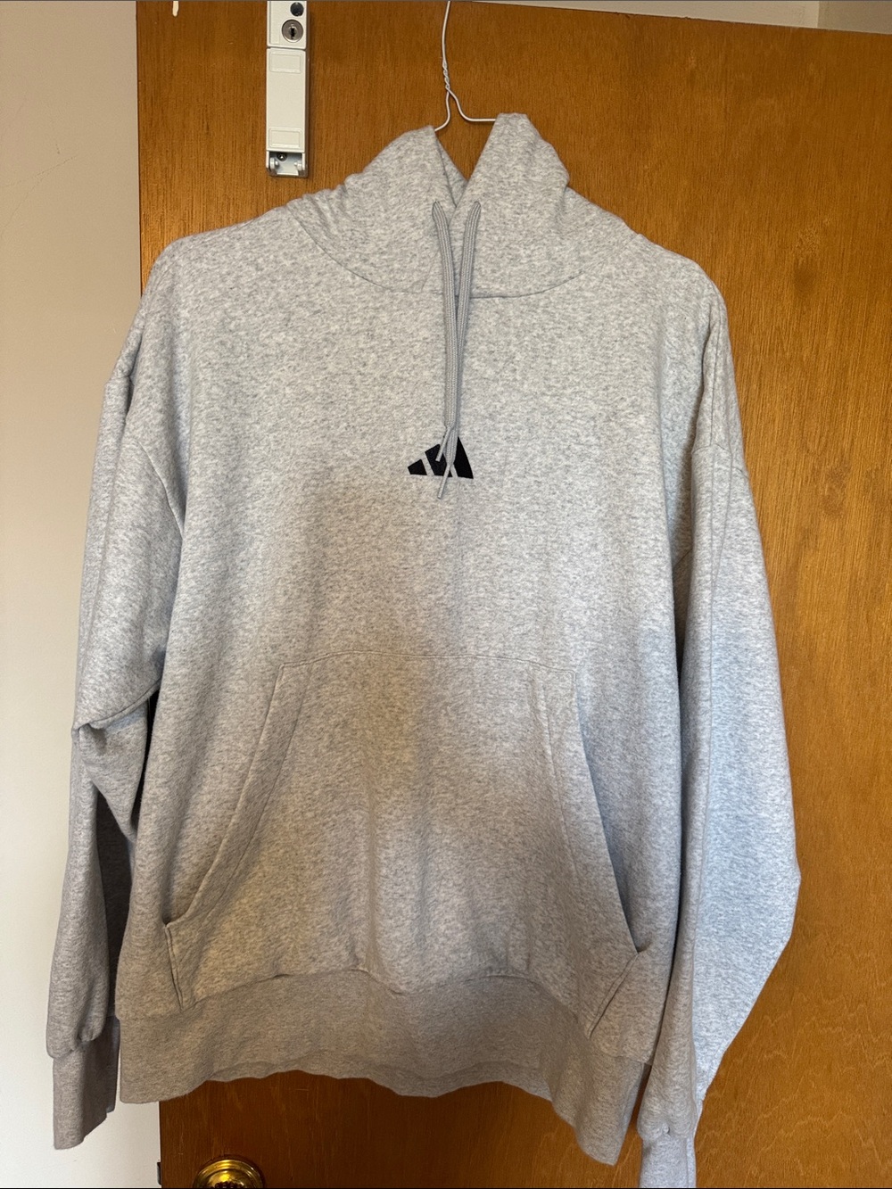 adidas Gray Pullover Hoodie sweatsuit with Black Logo and sweatpants